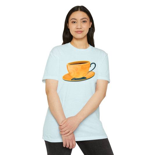 Unisex CVC Jersey T-shirt - Elegant British Tea Cup - Classic Tea Time Style