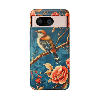 Bird & Floral Phone Case, Tough Cases for Nature Lovers, Gift for Her, Customizable Design, Vibrant Tech Accessories