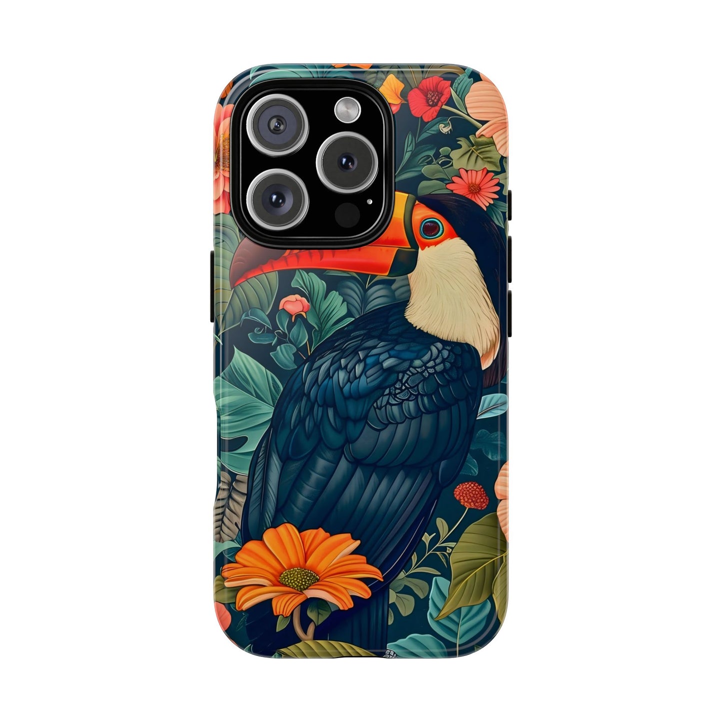 Tropical Toucan Phone Case - Cute Animal Design, Nature Lover Gift, Floral Pattern, Bird Lover Accessory, Summer Vibes