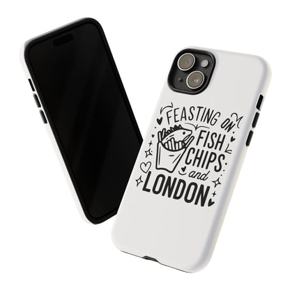 London Fish & Chips Phone Case | Fun Gift for Foodies, Travel Lovers, London Souvenir, Unique Accessories, Personalization Option
