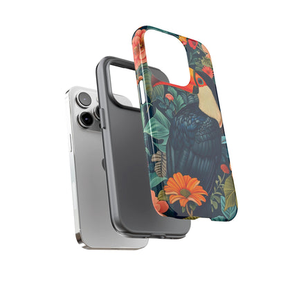 Tropical Toucan Phone Case - Cute Animal Design, Nature Lover Gift, Floral Pattern, Bird Lover Accessory, Summer Vibes