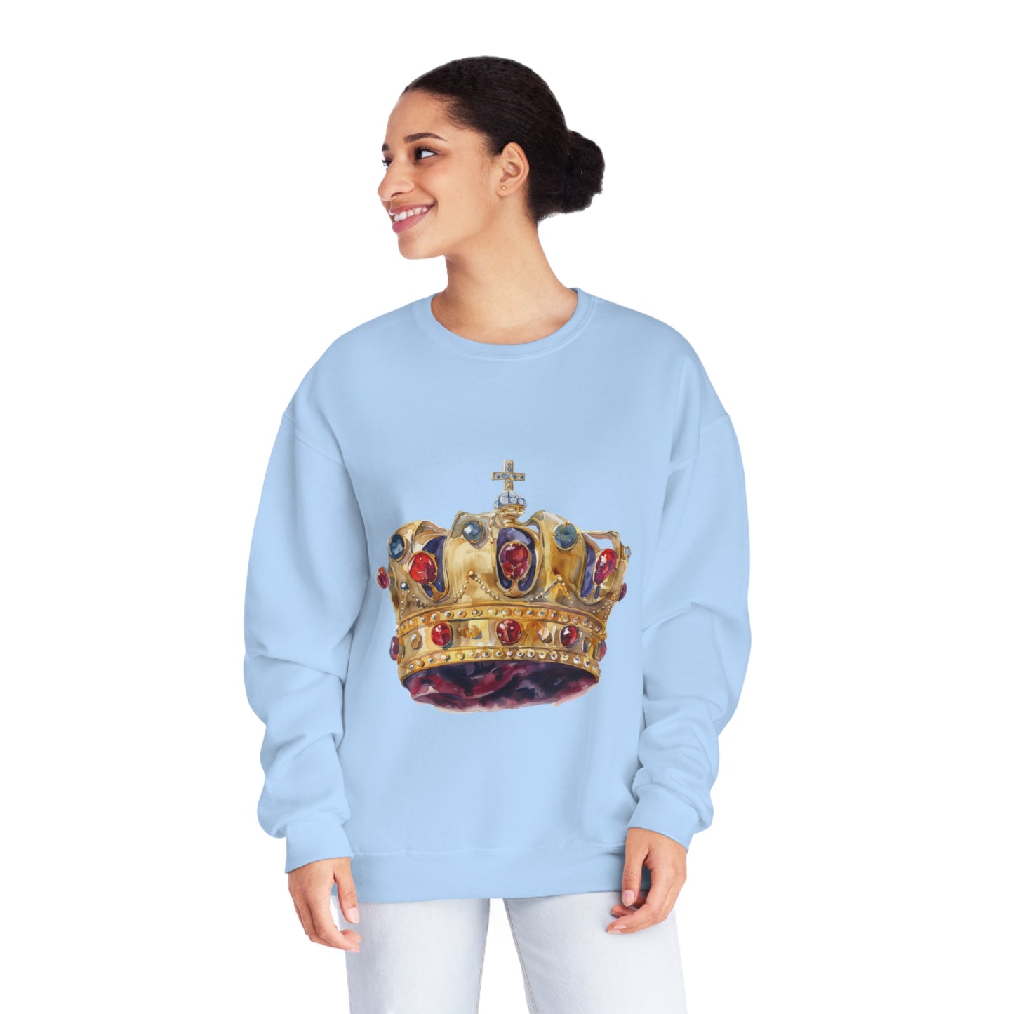 Unisex NuBlend® Crewneck Sweatshirt - British Royal Crown Design - Iconic Symbol of Monarchy