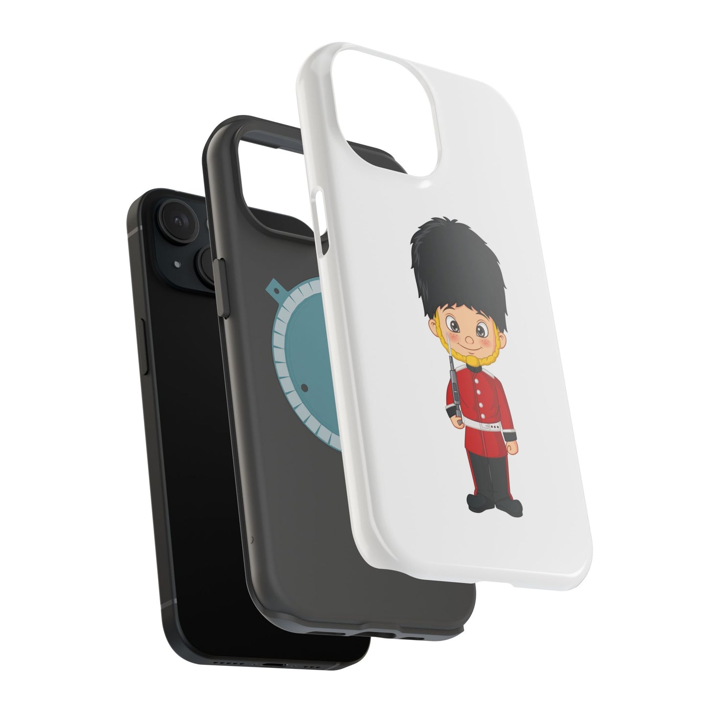 Cute Cartoon Soldier Magnetic Tough Case, Kid's Phone Cover, Fun Gift for Children, Birthday Present, Youth Accessories, Durable Protection