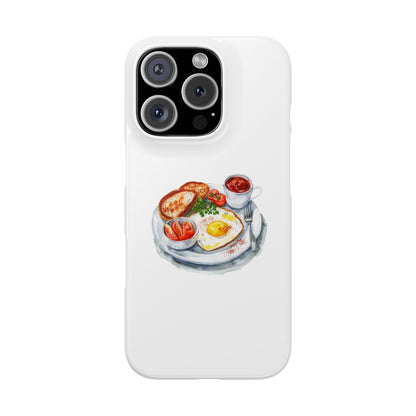 Breakfast Lover Slim Phone Cases, Cute Food Phone Accessories, Coffee Morning Aesthetic, Gift for Foodies, Kitchen Decor Cases
