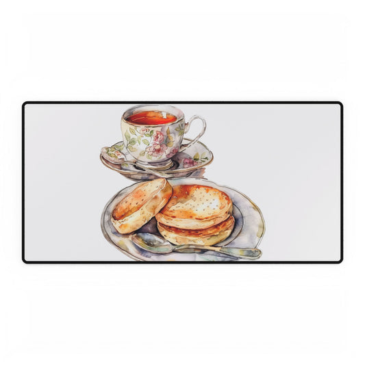 Charming Tea Time Desk Mat - Cozy Workspace Decor, Perfect for Office, Home, Gifts, and Tea Lovers