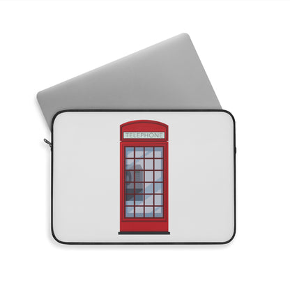 London Phone Booth Laptop Sleeve, Red Vintage Design, Perfect for Students and Travelers, Great Gift for Tech Lovers, Computer Bag