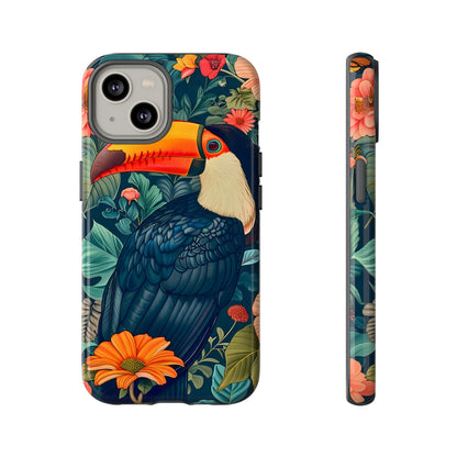 Tropical Toucan Phone Case - Cute Animal Design, Nature Lover Gift, Floral Pattern, Bird Lover Accessory, Summer Vibes