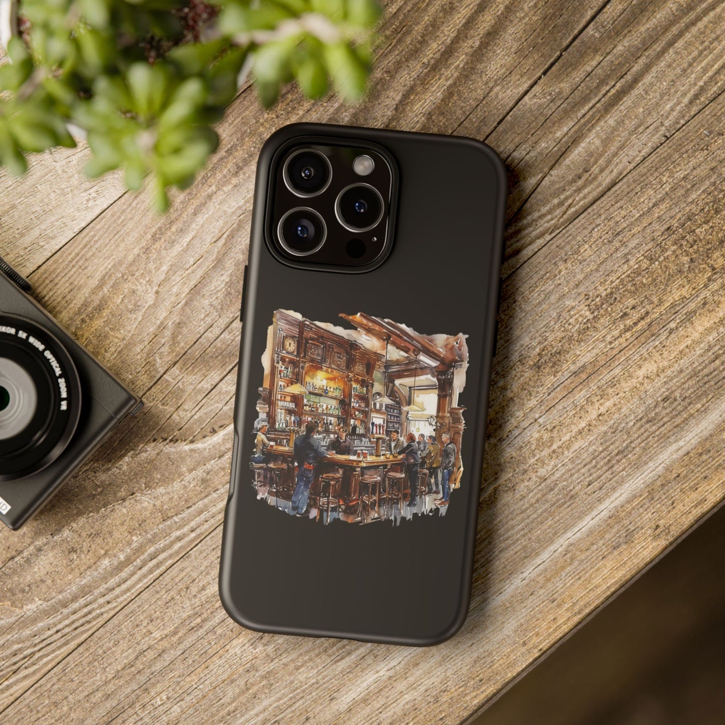 Artistic Phone Case - Cozy Pub Vibe, Trendy Smartphone Accessory, Gift for Friends, Modern Design, Durable Protection