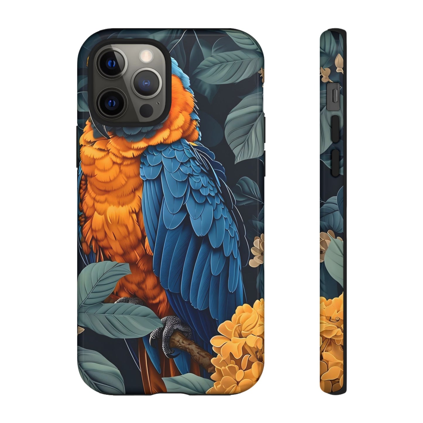 Tropical Parrot Phone Case - Tough Cases, Colorful Phone Cover, Nature Lover Gift, Floral Design, Bird Lover Accessory