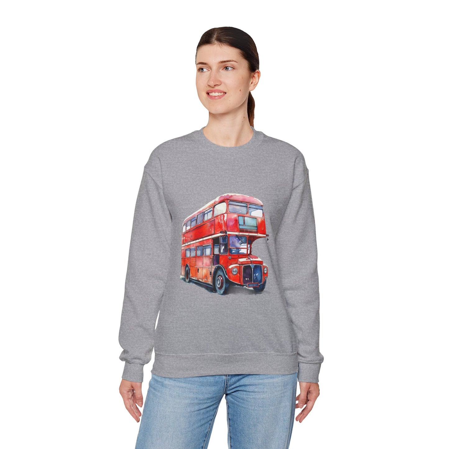 Unisex Heavy Blend™ Crewneck Sweatshirt - Iconic Journeys - London’s Red Double-Decker