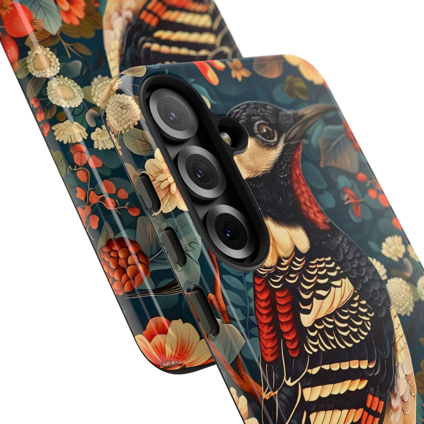 Nature-Inspired Phone Case with Floral Art, Tough Phone Cover, Protective Case, Gift for Nature Lovers, Unique Phone Accessory