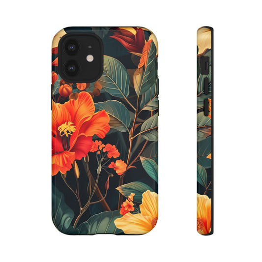 Tough Floral Phone Case | Tropical Vibe, Gift for Nature Lovers, Summer Beach Accessory, Floral Pattern, Trendy Phone Accessories