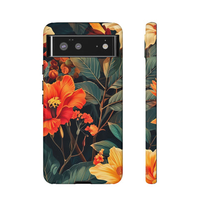 Tough Floral Phone Case | Tropical Vibe, Gift for Nature Lovers, Summer Beach Accessory, Floral Pattern, Trendy Phone Accessories