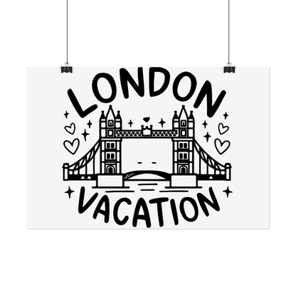 London Vacation Rolled Poster - Travel Decor for Home, Wall Art Print, Gift for Travelers, London Artwork, Holiday Gift Idea