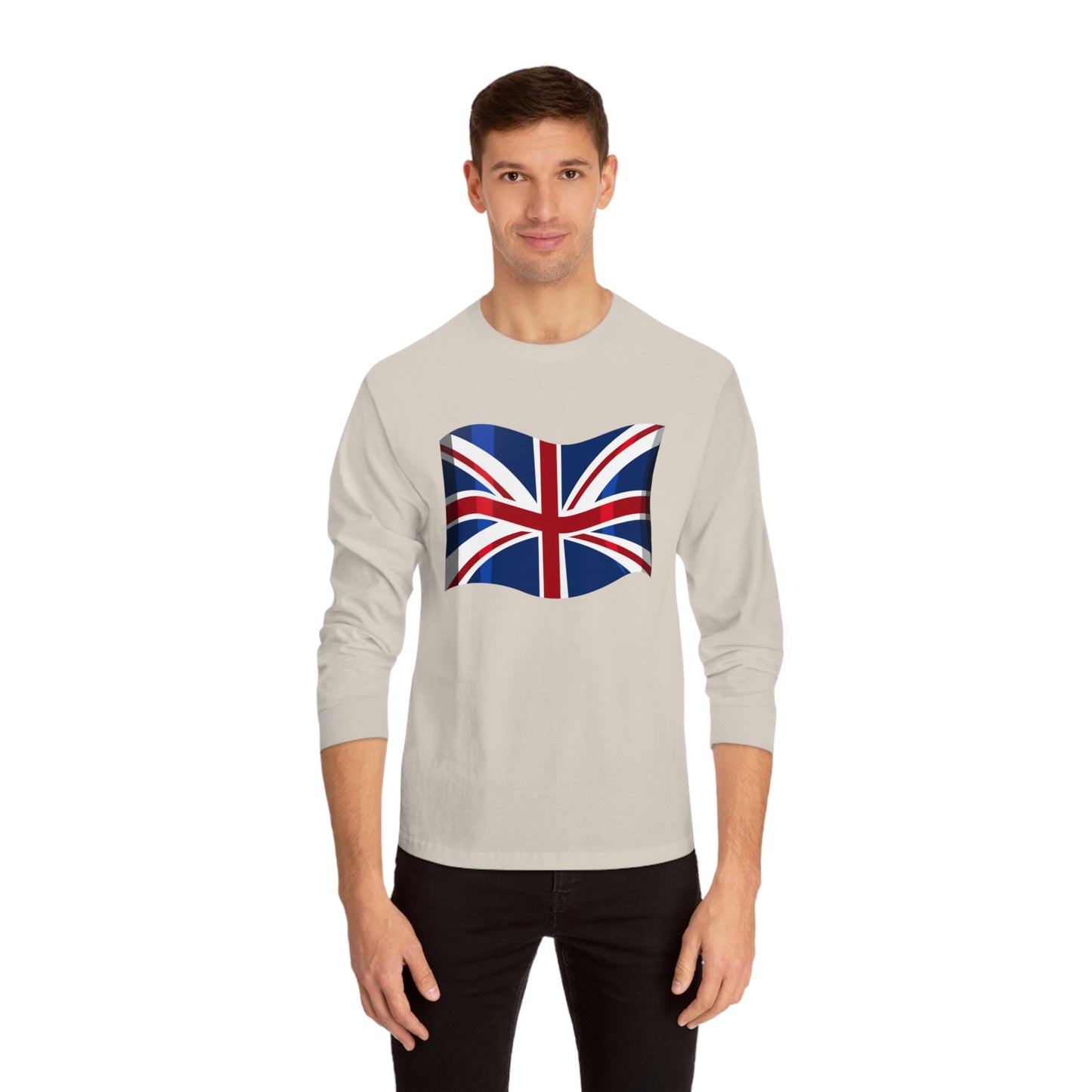 Unisex Classic Long Sleeve T-Shirt - Classic UK Flag Design - Union Jack Symbol