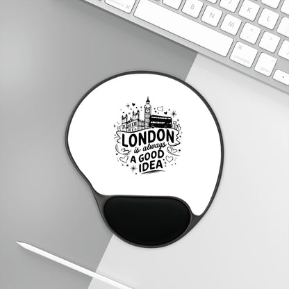 London Design Mouse Pad with Wrist Rest, Office Gift, Ergonomic Desk Accessory, Work From Home Essentials, Travel Lover Decor