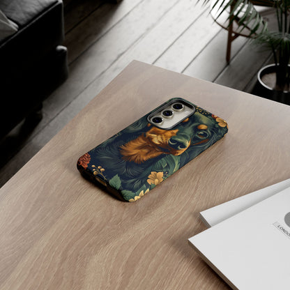 Dachshund Phone Case, Floral Pet Phone Cover, Dog Lover Gift, Tough Phone Case, Custom Dachshund Design, Unique Dog Owner Accessory