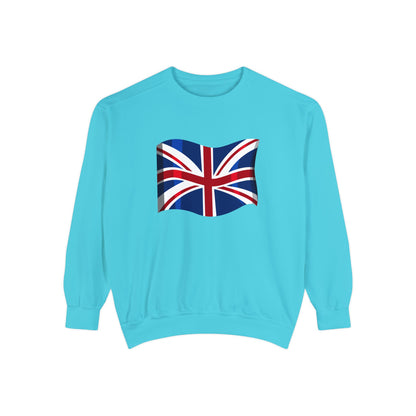 Unisex Garment-Dyed Sweatshirt - Classic UK Flag