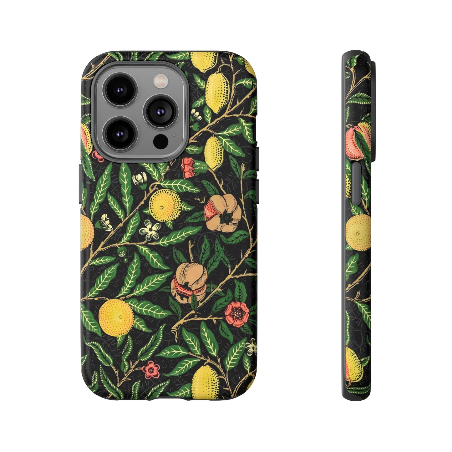 Tough Cases Phone Case, Floral Phone Cover, Tough Phone Protection, Gift for Plant Lovers, Black Background, Eco-Friendly Design