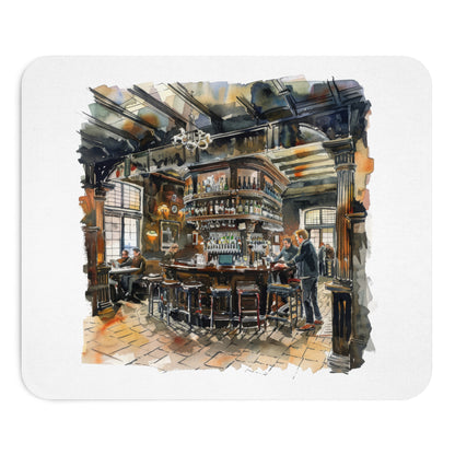 Elegant Vintage Bar Mouse Pad, Office Desk Accessory, Gift for Home, Gamers, Drink Lovers, Unique Mouse Mat