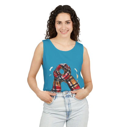 Unisex Garment-Dyed Tank Top - Classic British Plaid Scarf Design