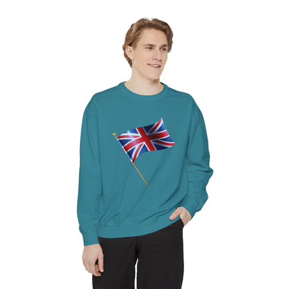 Unisex Garment-Dyed Sweatshirt - Classic UK Flag
