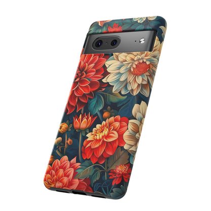 Floral Phone Case - Vibrant Tough Cases, Stylish Floral Cell Phone Cover, Gift for Her, Trendy Phone Accessory, Flower Design