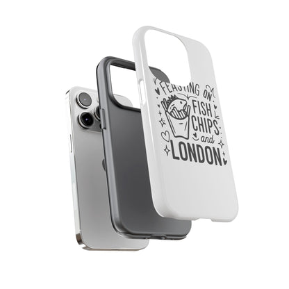 London Fish & Chips Phone Case | Fun Gift for Foodies, Travel Lovers, London Souvenir, Unique Accessories, Personalization Option