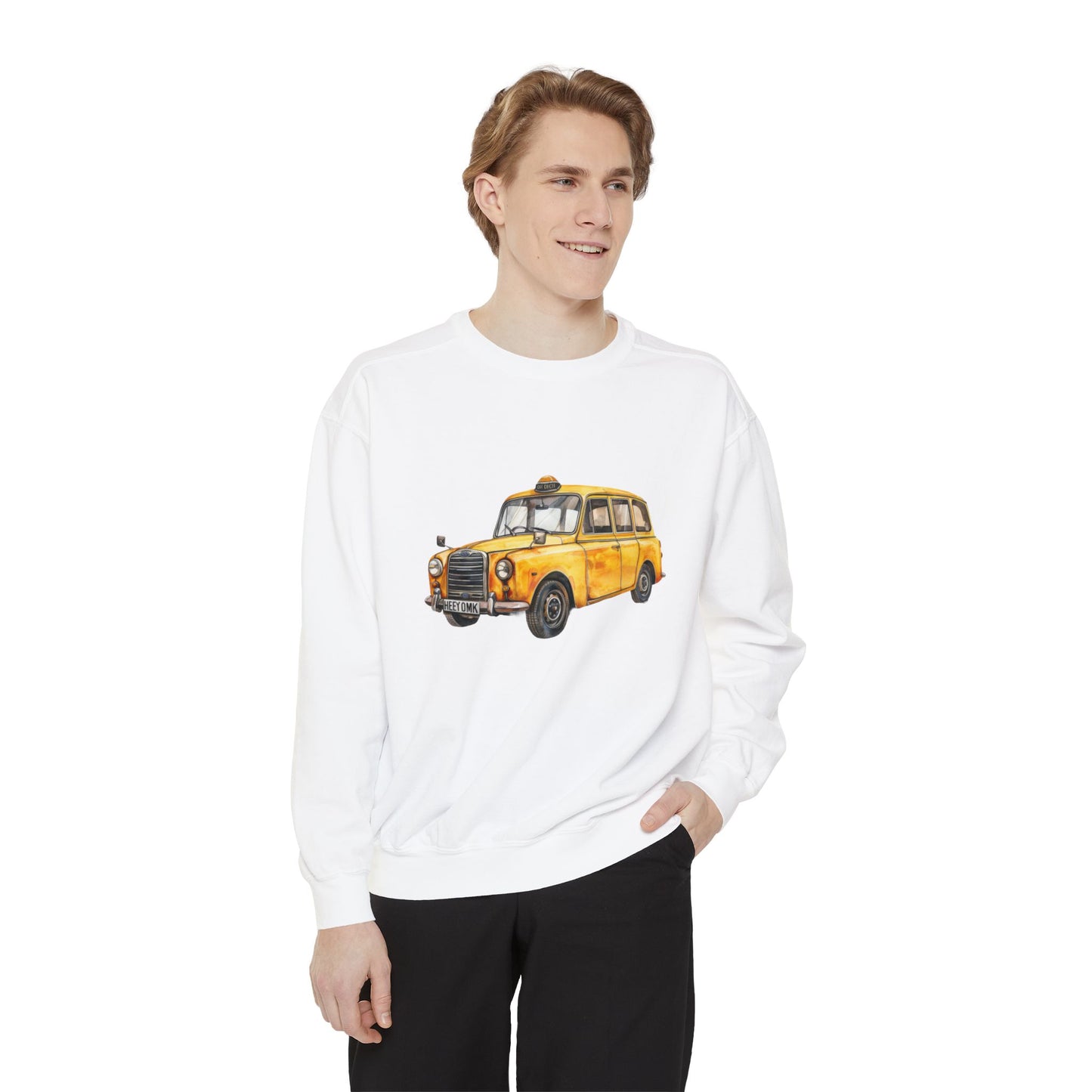 Unisex Garment-Dyed Sweatshirt Elegant - British Vintage Car
