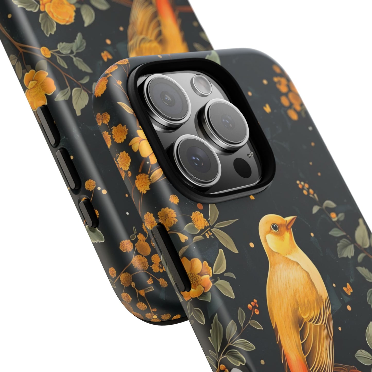 Floral Phone Case, Tough Cases with Bird Design, Nature Lover Gift, Stylish Protection, Birthday Present, Floral Phone Cover
