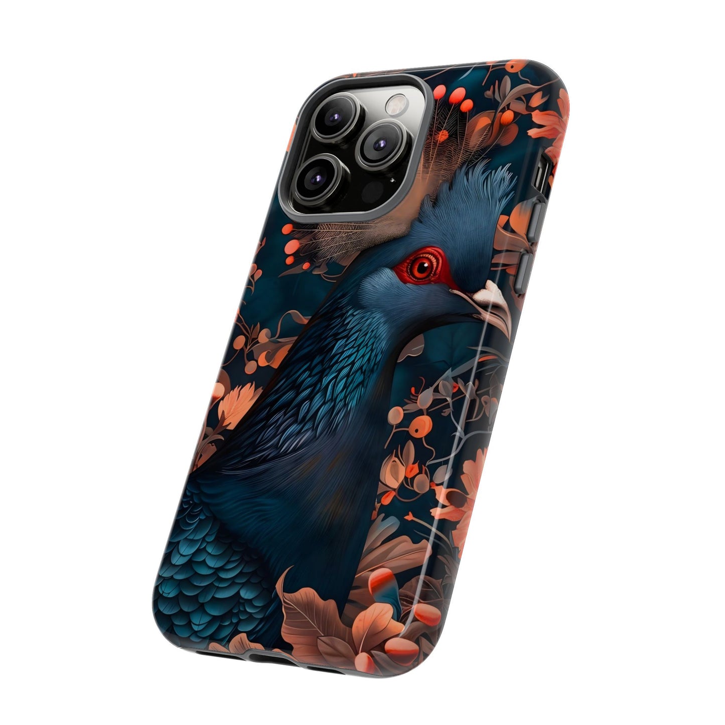 Vibrant Phone Case with Floral Peacock Design - Tough Cases, Artistic Phone Cover, Unique Gift for Nature Lovers, Stand Out Tech Accessory