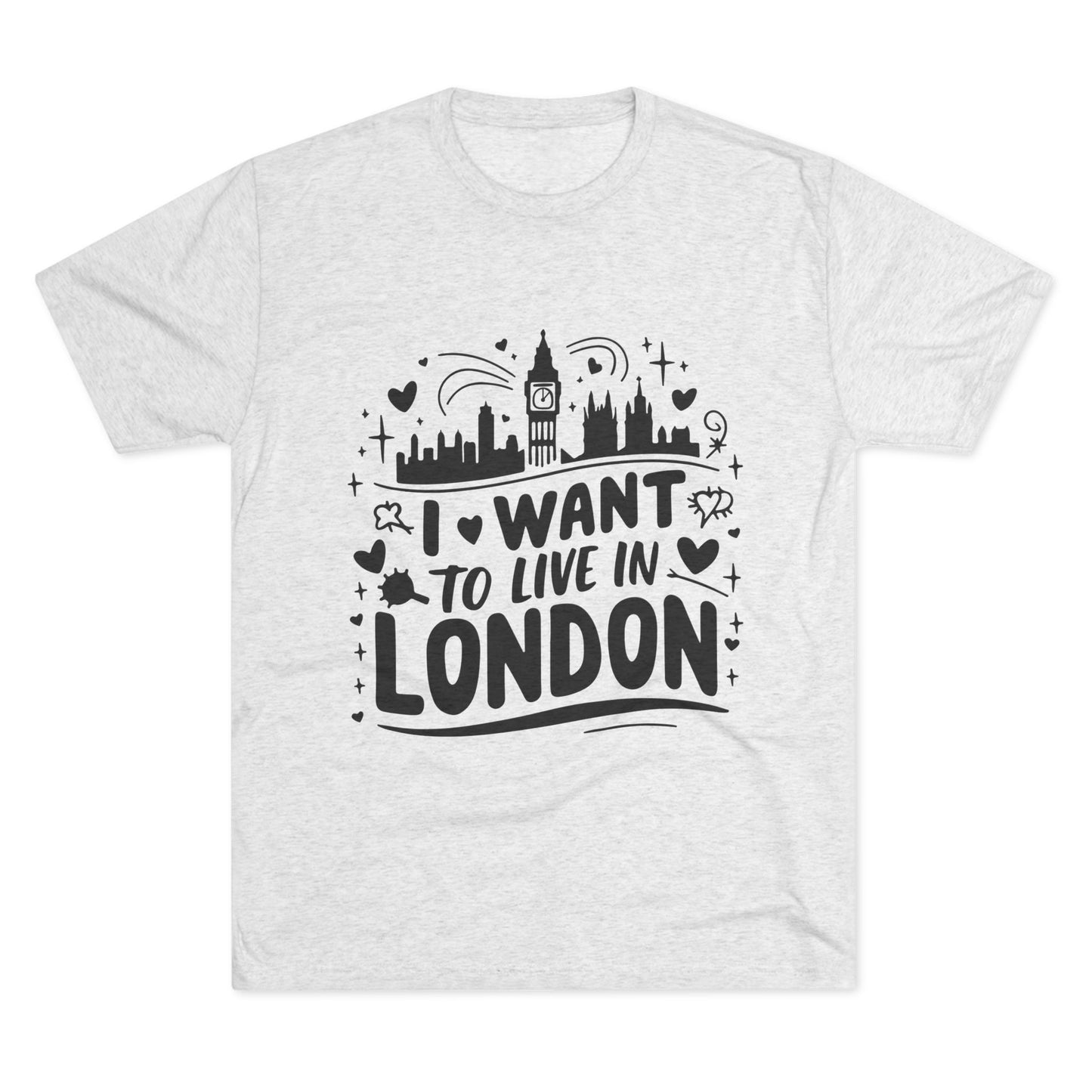 I want to live in London Unisex Tri-Blend Crew Tee