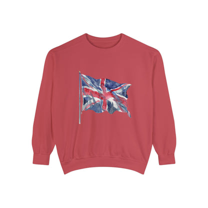 Unisex Garment-Dyed Sweatshirt Trendy - British Flag