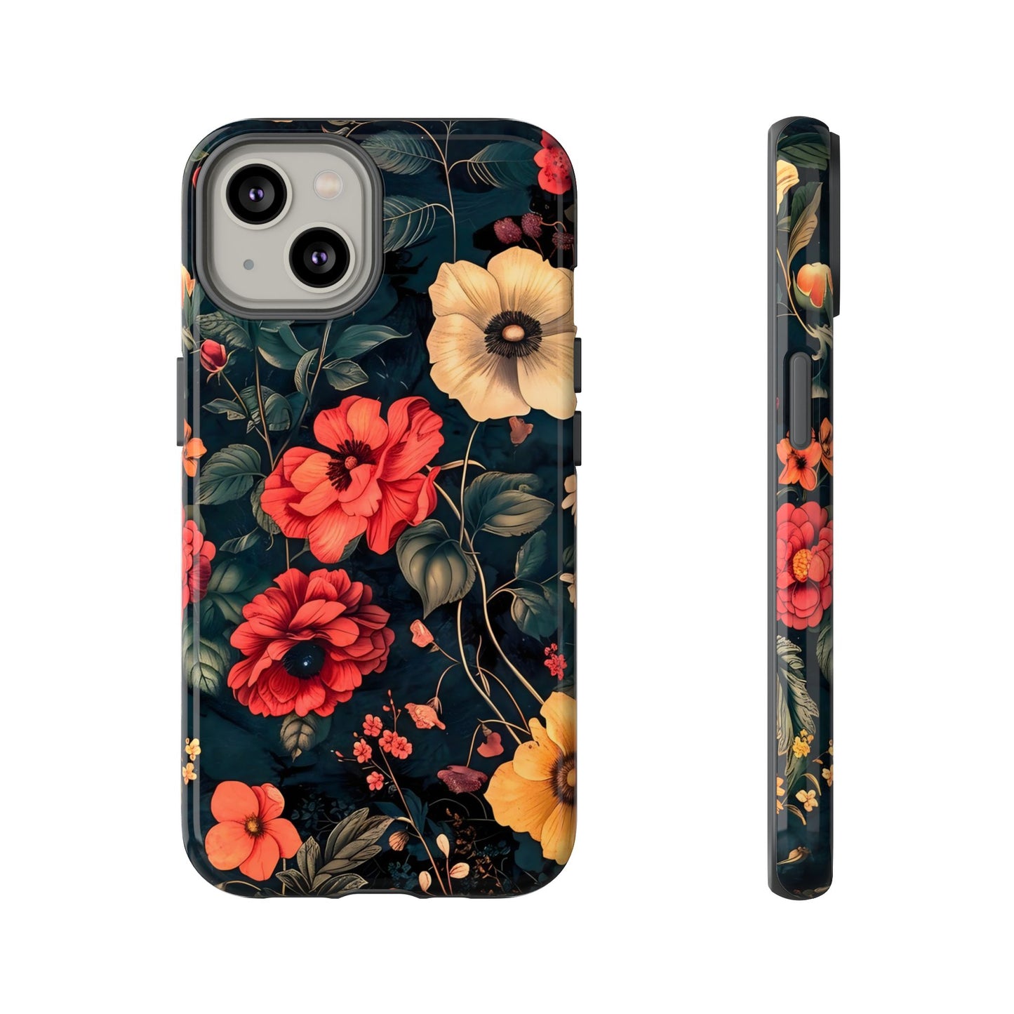 Floral Phone Case, Tough Cases, Flower Motif, Protective Cover, Gift for Her, Floral Design, Spring Accessory