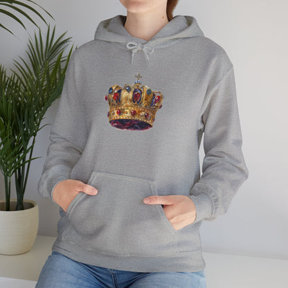 Unisex Heavy Blend™ Hooded Sweatshirt - British Royal Crown - Symbol of Regal Elegance and Authority