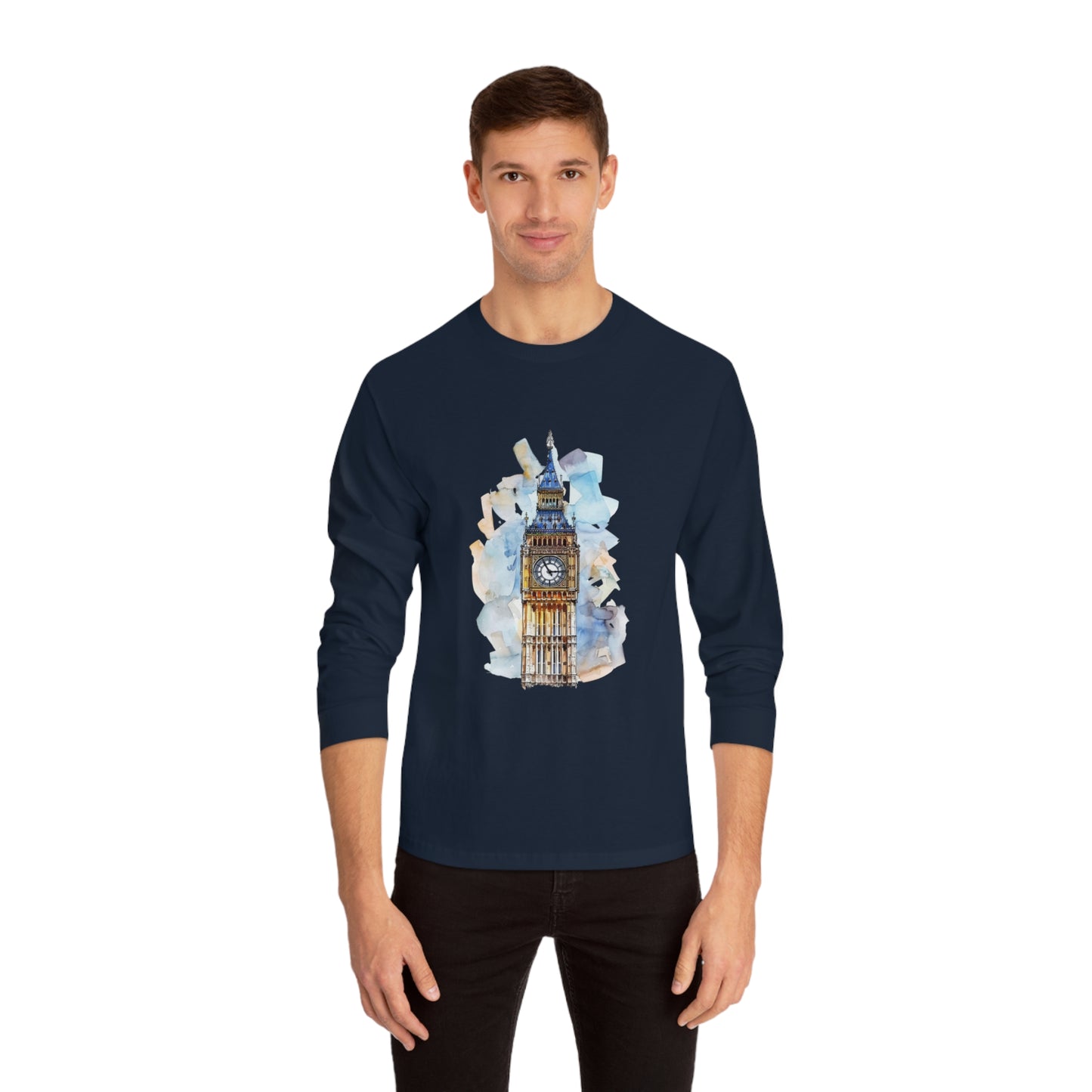 Unisex Classic Long Sleeve T-Shirt - Iconic Big Ben Clock Tower Design