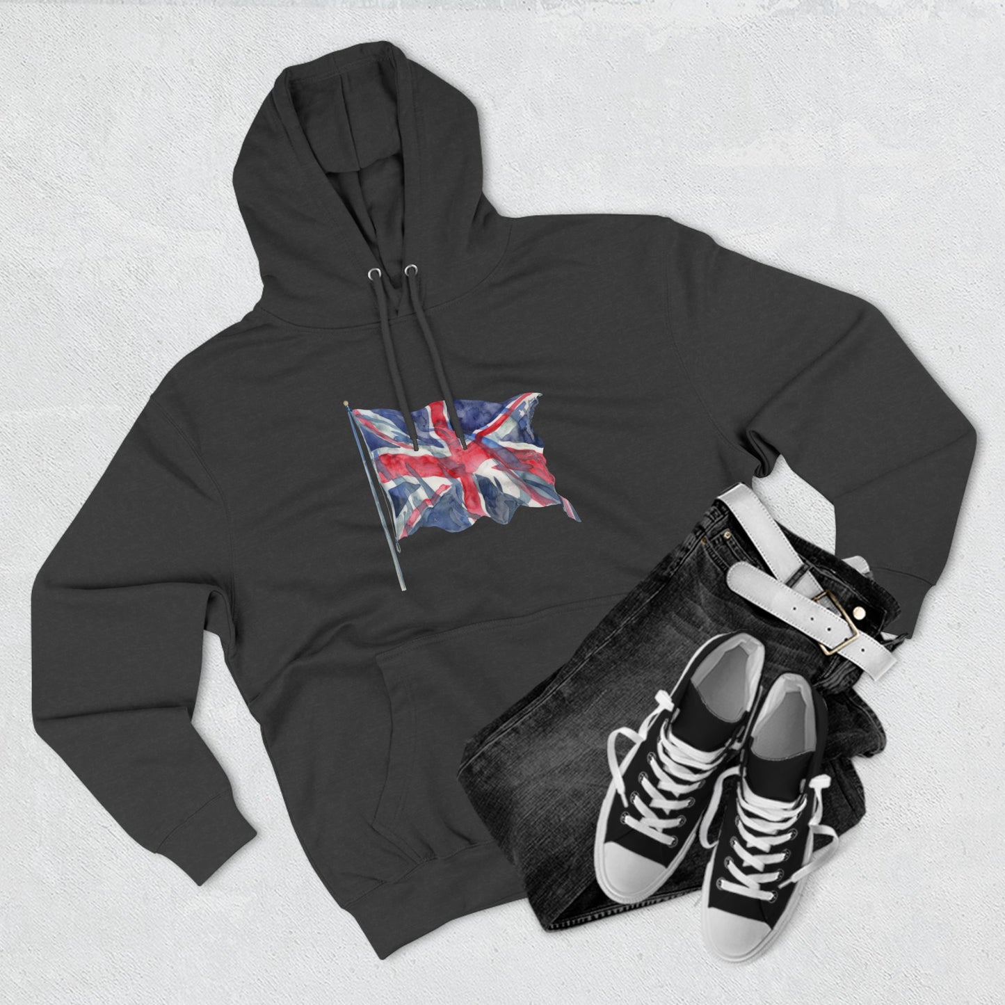 Three-Panel Fleece Hoodie - Union Jack Pride - The Iconic British Flag