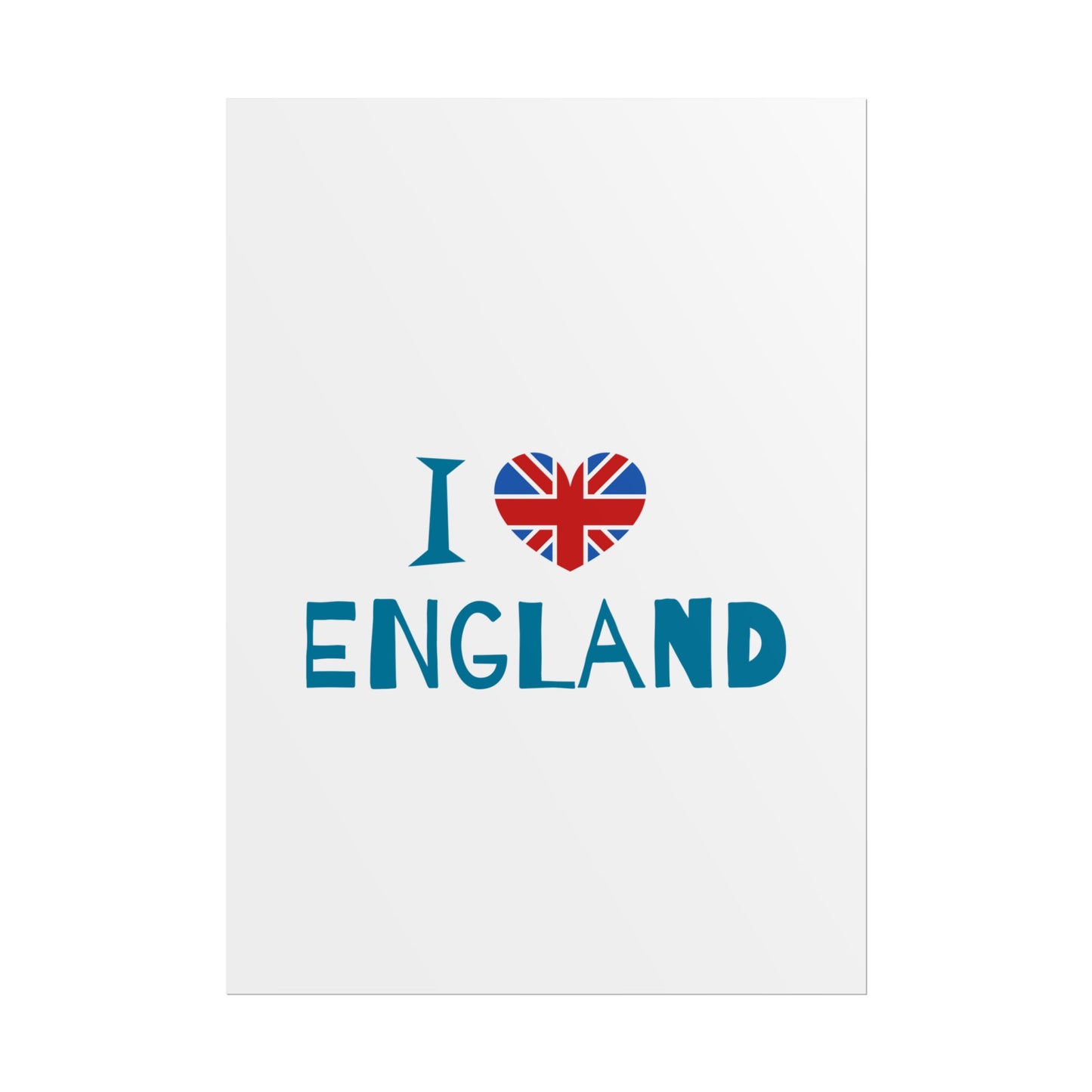 I Love England Rolled Poster - UK Travel Decor, Gift for Britains, Wall Art for Home, London Souvenir, Love England