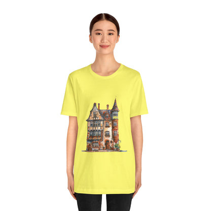 Unisex Jersey Short Sleeve Tee - Countryside Charm - The Classic British Village House