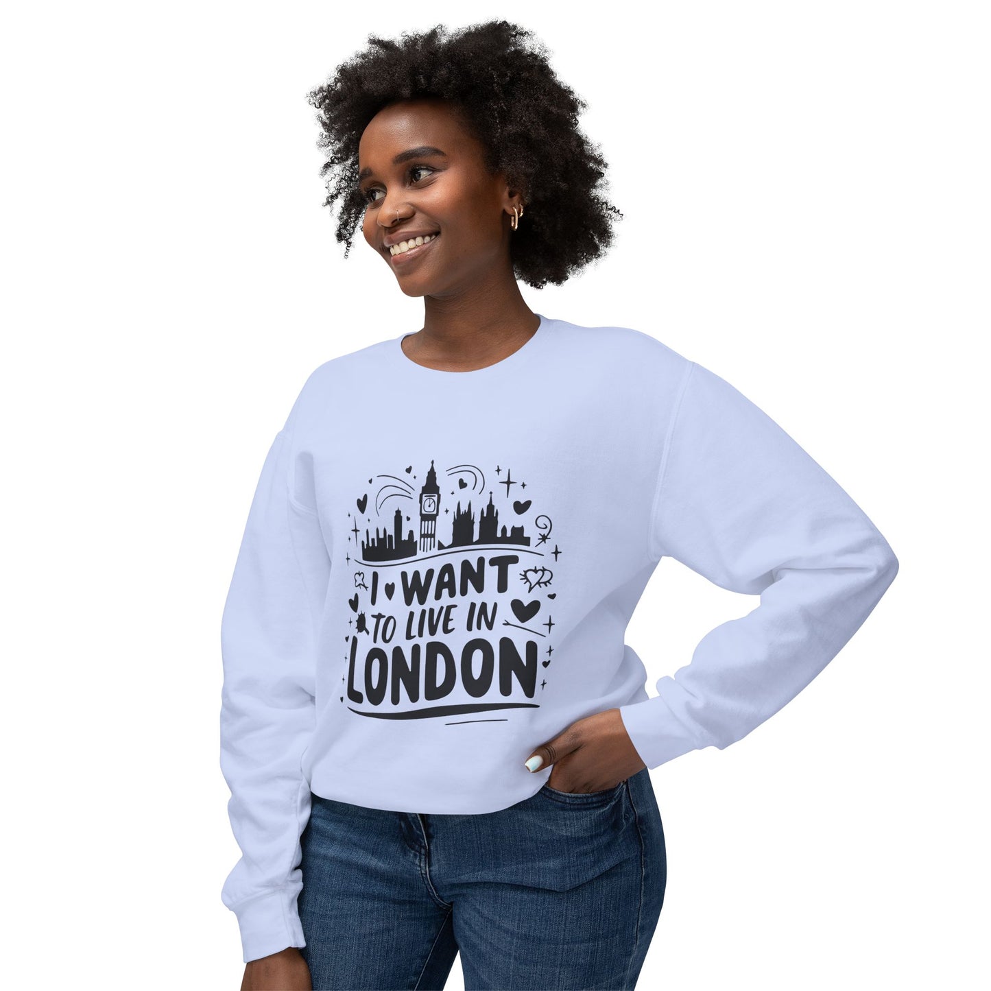 Unisex Lightweight Crewneck Sweatshirt - I want to live in London