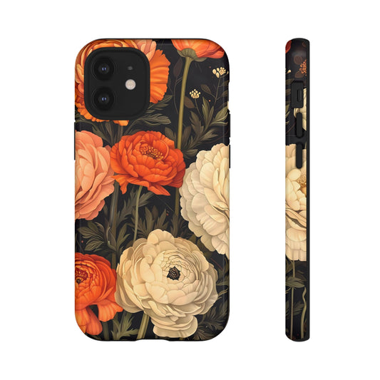 Floral Phone Case with Tough Protection, Blooming Ranunculus Design, Durable Cover, Gift for Flower Lovers, Eco-Friendly Phone Accessory
