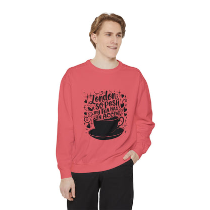 Unisex Garment-Dyed Sweatshirt Trendy - London's Nostalgic Tea