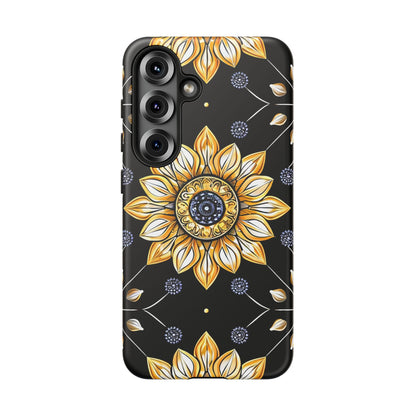 Floral Phone Case with Mandala Design, Tough Cases for iPhone & Samsung, Boho Style, Gift for Her, Unique Accessories