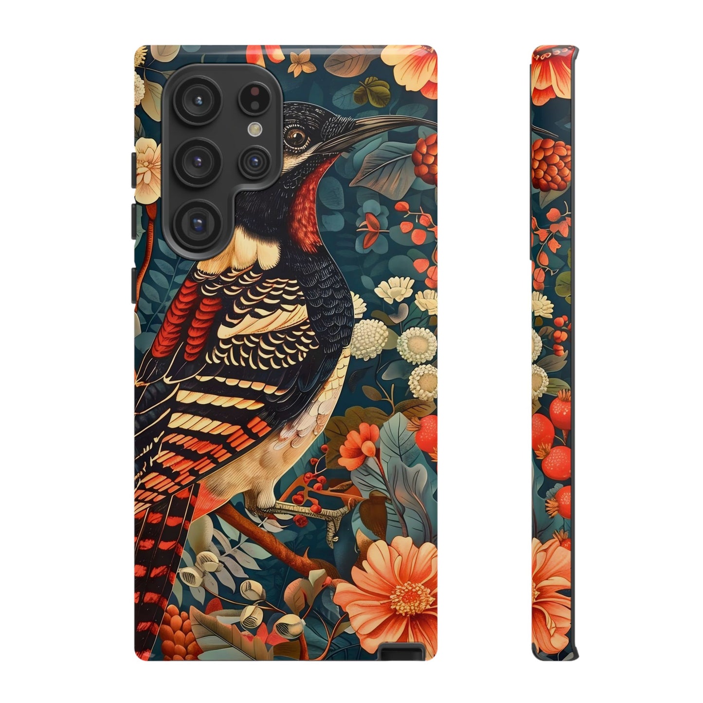 Nature-Inspired Phone Case with Floral Art, Tough Phone Cover, Protective Case, Gift for Nature Lovers, Unique Phone Accessory