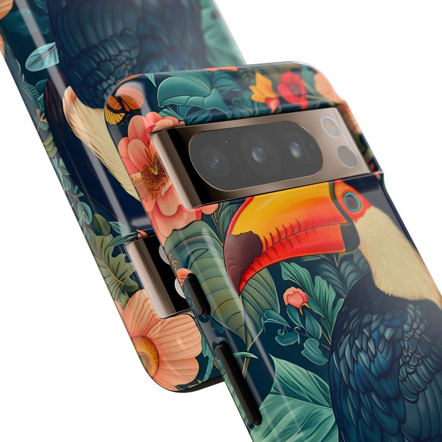 Tropical Toucan Phone Case - Cute Animal Design, Nature Lover Gift, Floral Pattern, Bird Lover Accessory, Summer Vibes