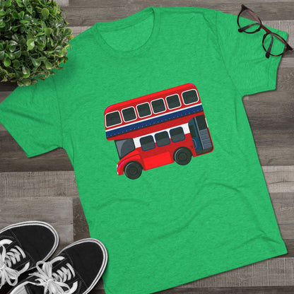 London Transport English Bus - Iconic Red Double-Decker Classy Unisex Tri-Blend Crew Tee