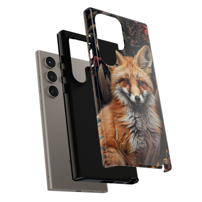 Fox Floral Phone Case, Tough Cases for Animal Lovers, Nature Themed Gift, Cute Phone Cover, Wild Fox Protector