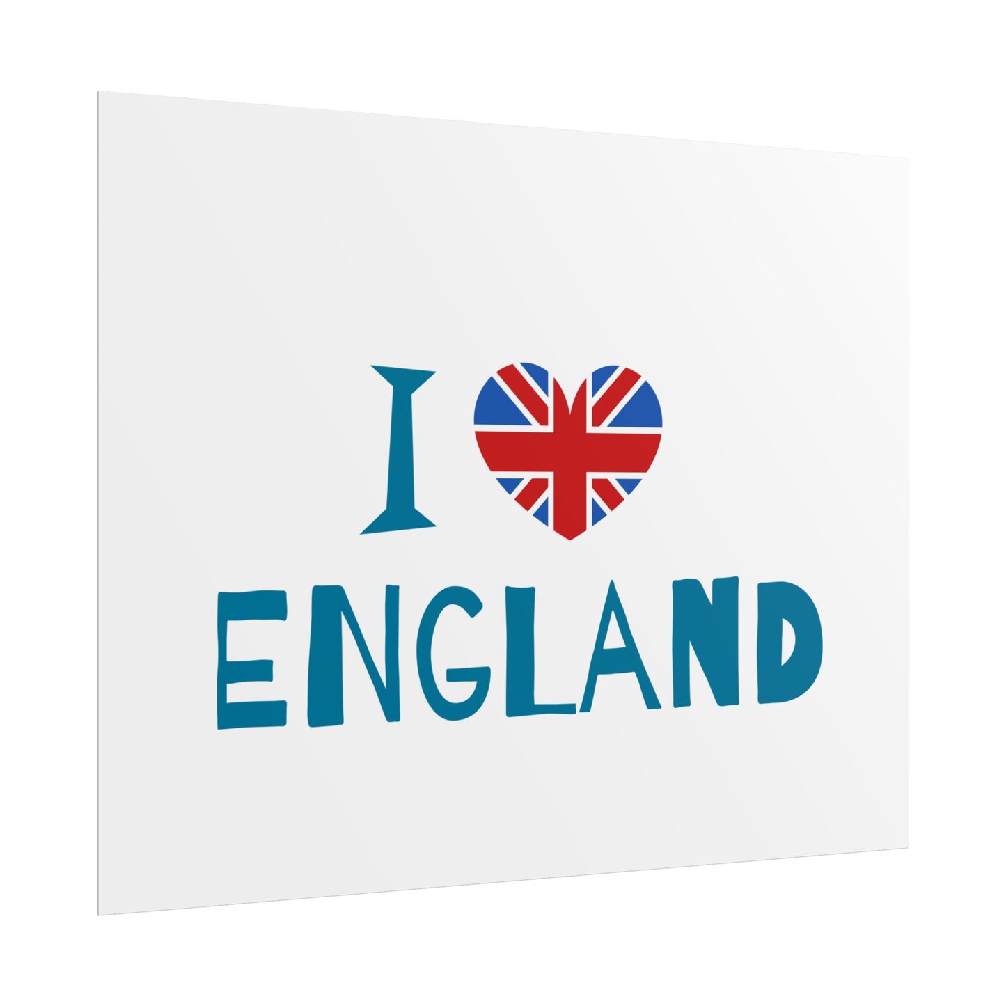 I Love England Rolled Poster - UK Travel Decor, Gift for Britains, Wall Art for Home, London Souvenir, Love England