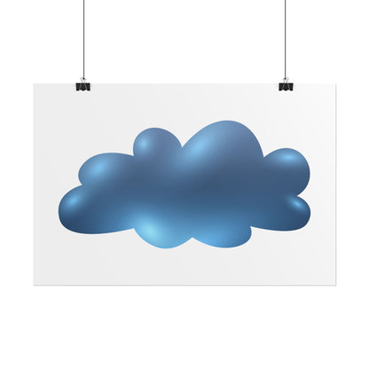 Blue Cloud Art Print, Minimalist Wall Decor, Kids Room Wall Art, Nursery Poster, Aesthetic Home Decor, Modern Art Print