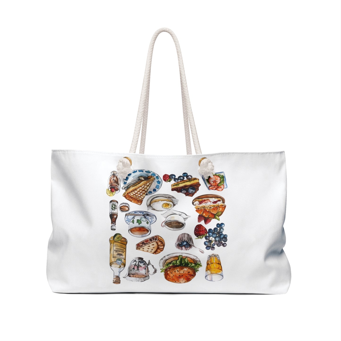 Foodie Weekender Bag, Tote for Travel and Picnics, Culinary Gift, Perfect for Food Lovers, Beach or Vacation